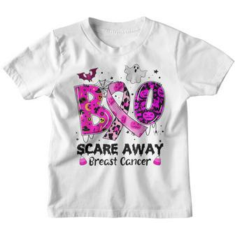 Boo Scare Away Breast Cancer Funny Ghost Halloween Costume Youth T-shirt - Thegiftio UK