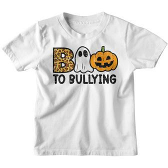 Boo To Bullying Halloween Ghost Anti Bully Unity Day Orange Youth T-shirt - Thegiftio UK