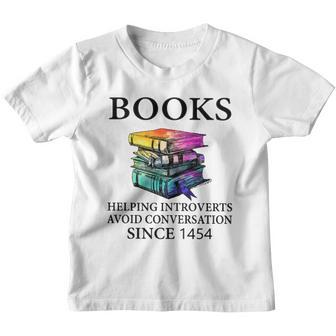 Books Helping Introverts Avoid Coversation Youth T-shirt - Thegiftio UK