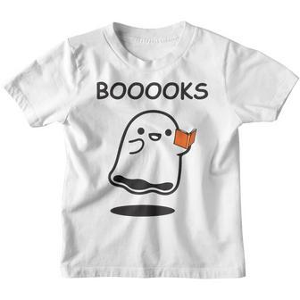 Booooks Ghost Books Halloween Reading Librarian Youth T-shirt - Thegiftio UK