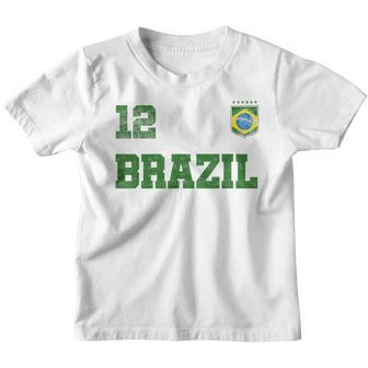 Brazil Jersey Number Twelve Brazilian Futebol Soccer Youth T-shirt - Thegiftio UK