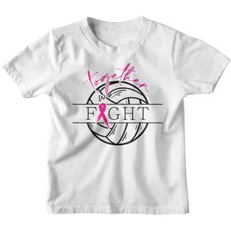 Breast Cancer Awareness Together We Fight Volleyball Pink V2 Youth T-shirt - Thegiftio UK