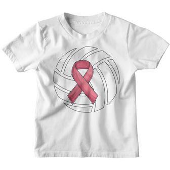 Breast Cancer Volleyball Pink Ribbon Awareness Costume Youth T-shirt - Thegiftio UK