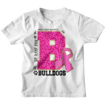 Bulldogs School Spirit Game Day We Wear Pink Breast Cancer Youth T-shirt - Thegiftio UK