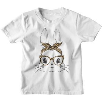 Bunny Rabbit Face Sunglasses Leopard Boys Men Kids Easter Youth T-shirt | Mazezy