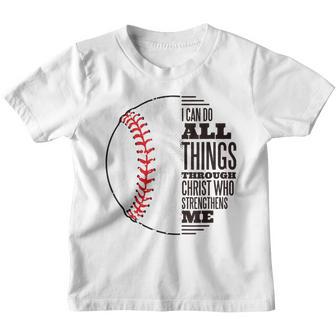 Christian Baseball I Can Do All Things Through Christ Youth T-shirt - Thegiftio UK