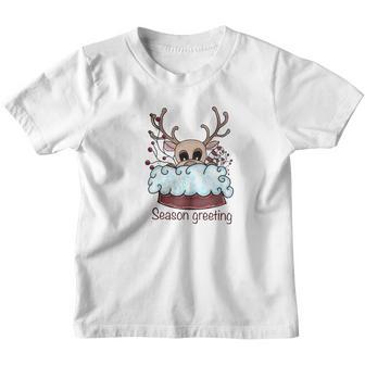 Christmas Cute Reindeer Season Greeting Youth T-shirt - Thegiftio UK