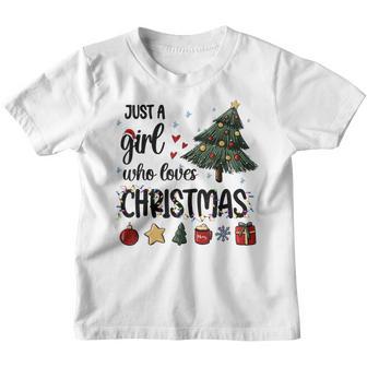 Christmas Ornaments Tree Just A Girl Who Loves Christmas Youth T-shirt - Thegiftio UK