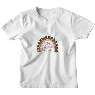 Christmas Raibow Merry Christmas Yall Youth T-shirt - Thegiftio UK