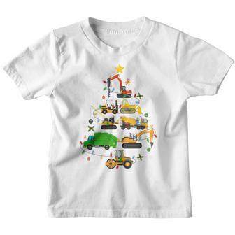 Construction Excavator Truck Christmas Tree Boys Kid Toddler V2 Youth T-shirt - Thegiftio UK