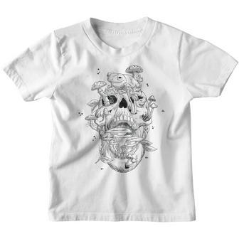 Cottagecore Frog Skull Mushroom Collector Men Women Vintage V2 Youth T-shirt - Thegiftio UK