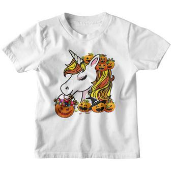 Cute Candy Corn Unicorn Halloween Pumpkin Men Women Kids V2 Youth T-shirt - Thegiftio UK