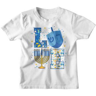 Cute Hanukkah Decoration Love Chanukah Gift Kids Girl Women Youth T-shirt - Thegiftio UK