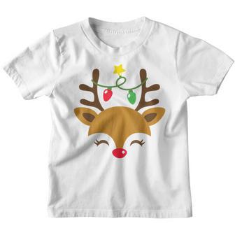 Cute Reindeer Christmas Light Youth T-shirt - Thegiftio UK