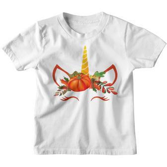 Cute Unicorn Pumpkin For Kids Halloween Thanksgiving V2 Youth T-shirt - Thegiftio UK