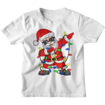 Dabbing Santa Claus Christmas Tree Lights Boys Kids Dab Xmas V2 Youth T-shirt - Thegiftio UK