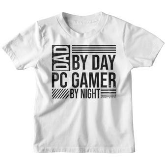 Dad By Day Pc Gamer By Night Funny Fathers Day Gaming Daddy Youth T-shirt - Thegiftio UK