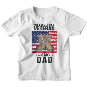 Dad Fathers Day My Favorite Veteran Is My Father Proud Kids Youth T-shirt - Thegiftio UK