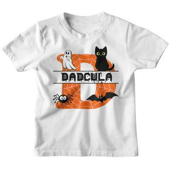 Dadcula Spider Web Funny Halloween Ghost Bat Black Cat Youth T-shirt - Thegiftio UK