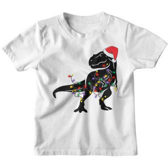 Dinosaur Christmas Pajamas Family T Rex Xmas Lights Boy Kids V3 Youth T-shirt - Thegiftio UK
