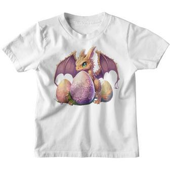 Dragon Girl Lover Collecting Easter Eggs Kids Cute Dragons Youth T-shirt | Mazezy UK