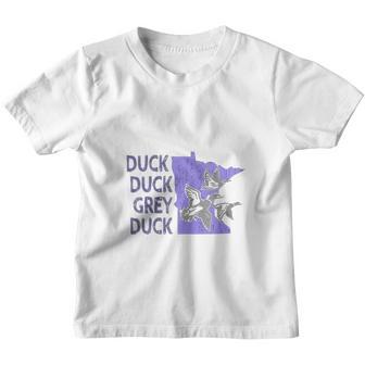 Duck Duck Grey Duck Retro Blue Minnesota Map Youth T-shirt - Thegiftio UK