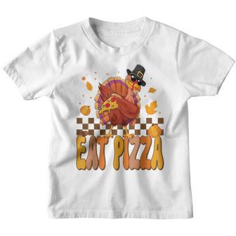 Eat Pizza Vegan Turkey Dabbing Thanksgiving Day Toddler Boys Youth T-shirt - Thegiftio UK