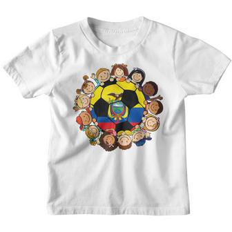Ecuador Soccer Ball Kids Toddler Girl Around Ecuadorian Flag Youth T-shirt - Thegiftio UK