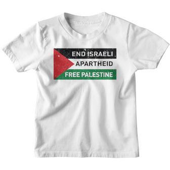 End Israeli Apartheid Free Palestine Flag Youth T-shirt - Thegiftio UK