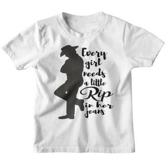 Every Girl Needs A Little Rip In Her Jeans V80 Youth T-shirt - Thegiftio UK