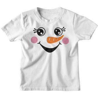 Eyelashes Christmas Outfit Snowman Face Costume Girls Boys Youth T-shirt - Thegiftio UK