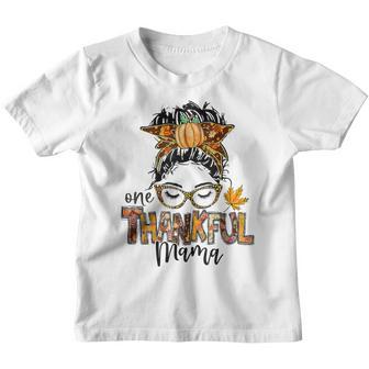 Fall Mom One Thankful Mama Pumpkins Season Youth T-shirt - Thegiftio UK