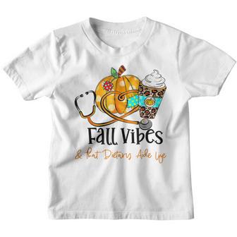 Fall Vibes And That Dietary Aide Life Pumpkin Cream Youth T-shirt - Thegiftio UK