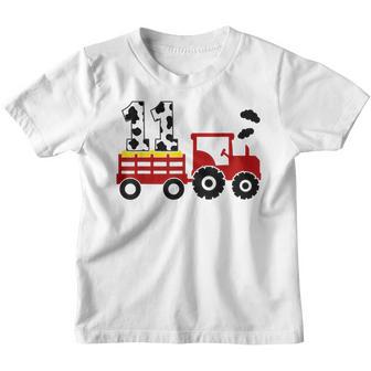 Farm Tractor 11Th Birthday 11 Year Old Birthday Party Youth T-shirt - Thegiftio UK