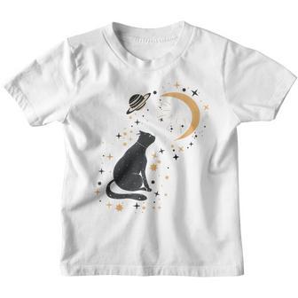 Funny Cat Kitten Lover Black Cats With Moon Cute Cat Youth T-shirt - Thegiftio UK