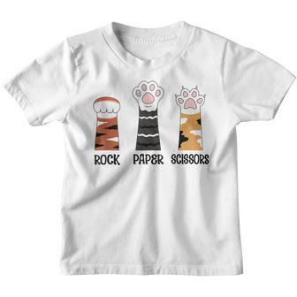 Funny Cat Paws Rock Paper Scissors Loves Playing Boys Kids Youth T-shirt | Mazezy