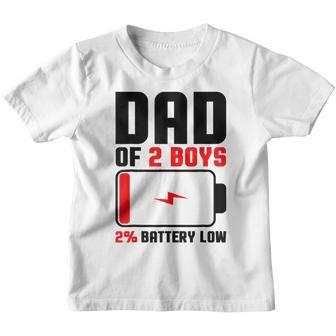 Funny Fathers Day - Dad Of 2 Boys Gift Idea Youth T-shirt - Thegiftio UK