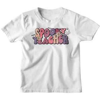 Funny Groovy Retro Spooky Teacher Halloween Costume Youth T-shirt - Thegiftio UK