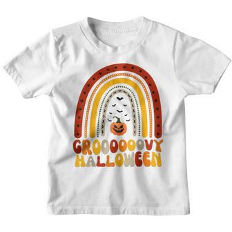 Funny Halloween Groovy Halloween Rainbow Graphic Youth T-shirt - Thegiftio UK