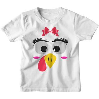 Funny Thanksgiving Day Turkey Face Girl Red Bow Costume V2 Youth T-shirt - Thegiftio UK
