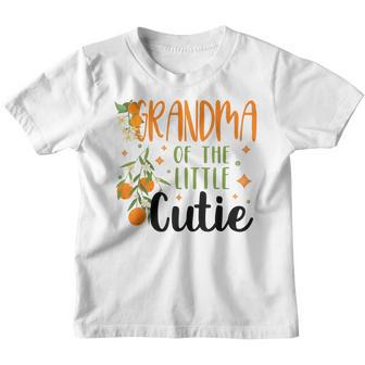 Grandma Little Cutie Baby Shower Orange 1St Birthday Party Youth T-shirt - Thegiftio UK