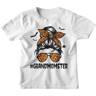 Grandmomster Women Halloween Nana Grandma Messy Bun Youth T-shirt - Thegiftio UK