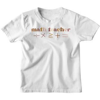Groovy Funny Math Teacher 100 Days Of School Back To School Youth T-shirt - Thegiftio UK