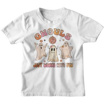 Groovy Ghouls Just Wanna Have Fun Halloween Spooky Season Youth T-shirt - Thegiftio UK