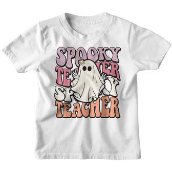 Groovy Retro Halloween Spooky Teacher Trick Or Teach Teacher V4 Youth T-shirt - Thegiftio UK