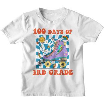 Groovy Rollin Happy 100 Days Of 3Rd Grade Back To School Youth T-shirt - Thegiftio UK