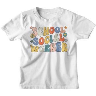 Groovy School Social Worker Coping Skills Back To School Youth T-shirt - Thegiftio UK