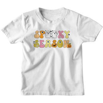 Groovy Vintage Cute Ghost Spooky Season Halloween Youth T-shirt - Thegiftio UK