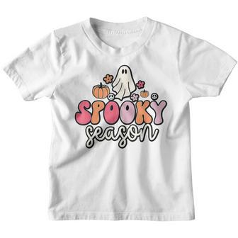 Halloween Groovy Retro Ghost Spooky Season V3 Youth T-shirt - Thegiftio UK