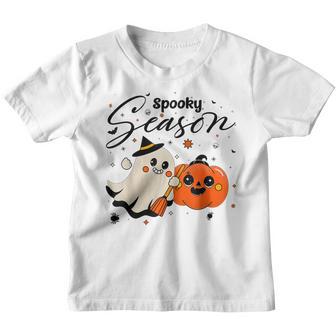 Halloween Groovy Retro Groovy Ghost Spooky Season Youth T-shirt - Thegiftio UK